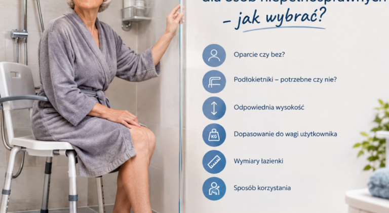 Krzesło pod prysznic dla osób niepełnosprawnych – jak wybrać odpowiednie?